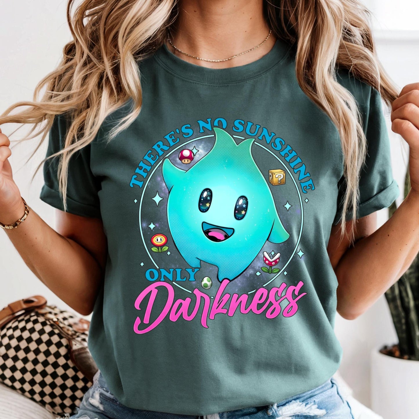 There's No Sunshine Only Darkness Shirt, Super Mario Lumalee Comfort Colors Shirt, Luna Mario Star Shirt