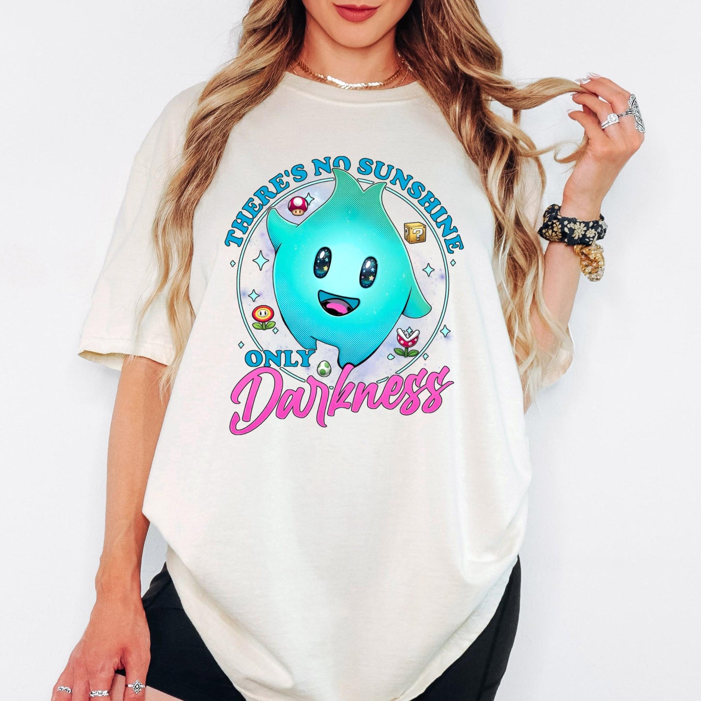 There's No Sunshine Only Darkness Shirt, Super Mario Lumalee Comfort Colors Shirt, Luna Mario Star Shirt