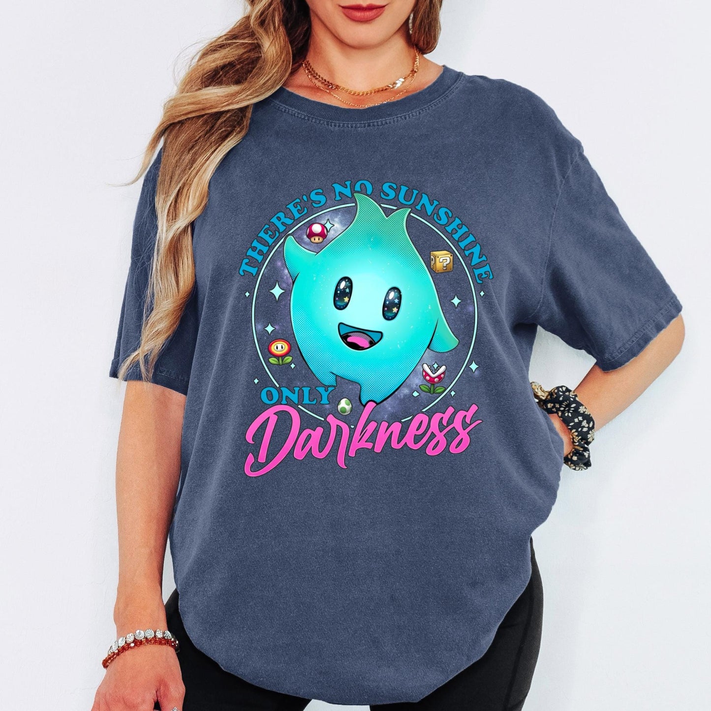There's No Sunshine Only Darkness Shirt, Super Mario Lumalee Comfort Colors Shirt, Luna Mario Star Shirt