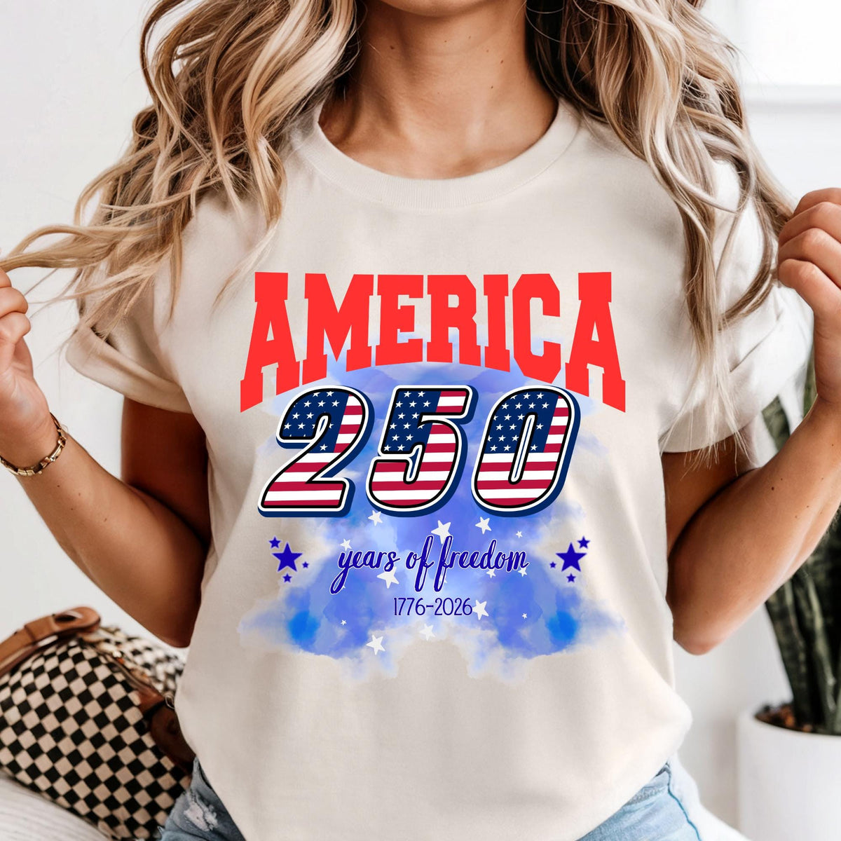America 250 Years of Freedom Shirt Comfort Colors® USA 250th Anniversary Tee, 4th of July 2026 Shirt, Family Matching July 4th Shirt