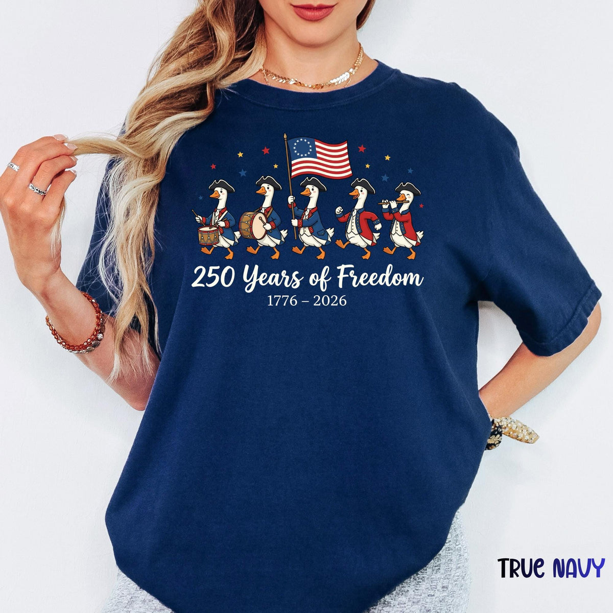 America 250 Years Comfort Colors® Shirt, Funny Patriotic Goose Tee, 250th Freedom Anniversary, Silly Goose Parade Independence USA