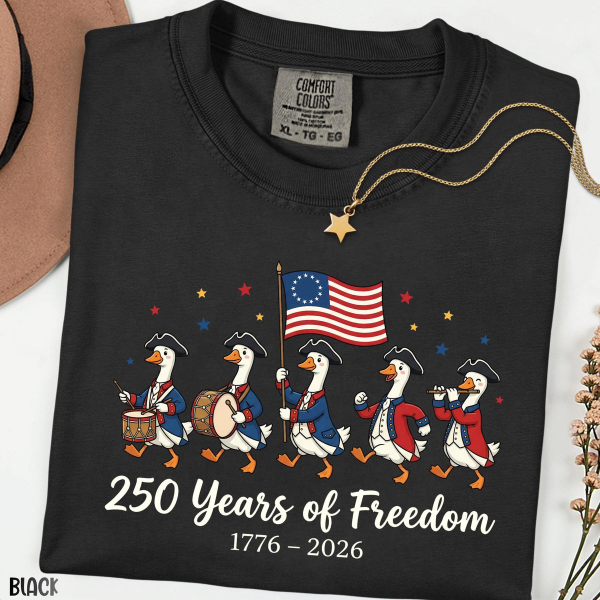 America 250 Years Comfort Colors® Shirt, Funny Patriotic Goose Tee, 250th Freedom Anniversary, Silly Goose Parade Independence USA