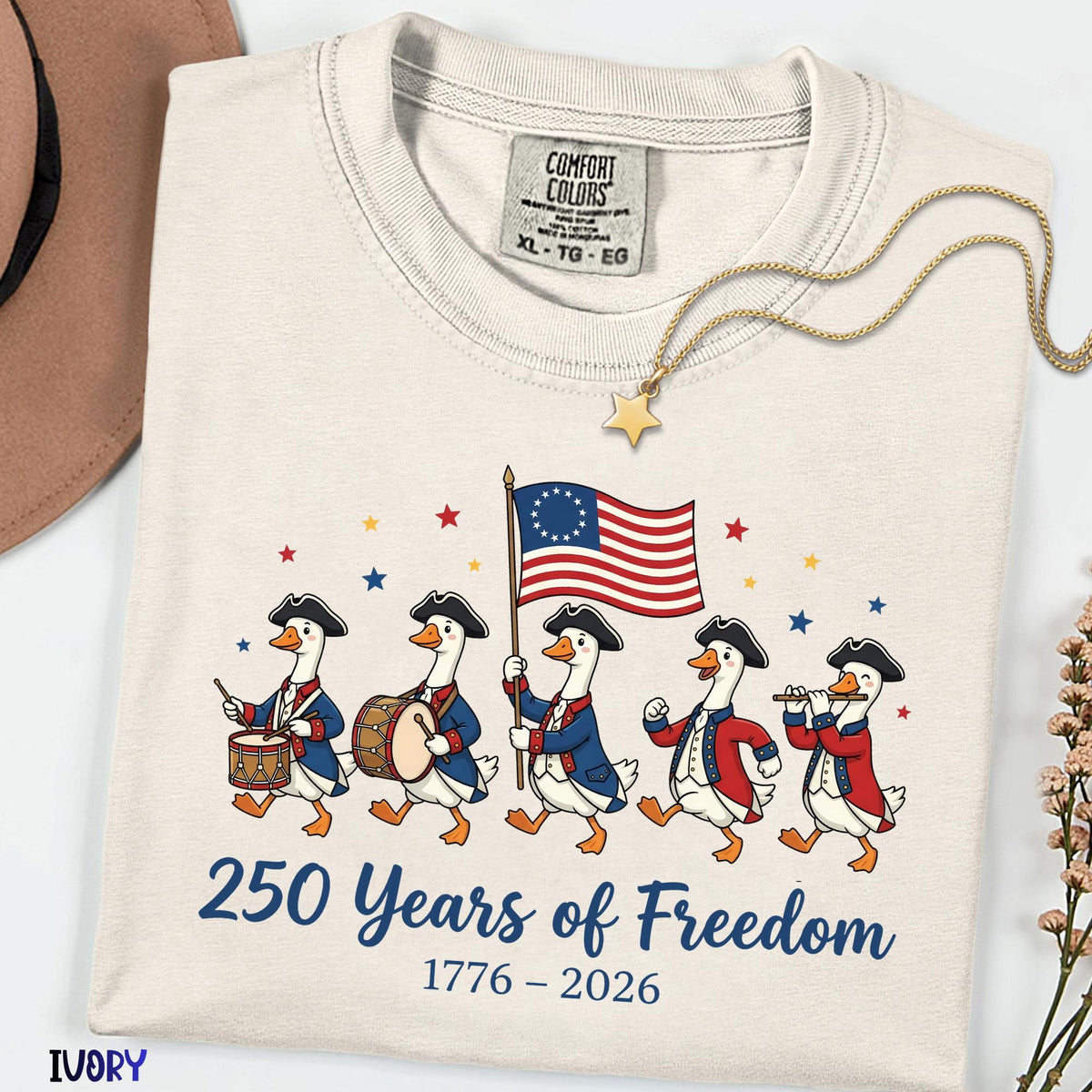America 250 Years Comfort Colors® Shirt, Funny Patriotic Goose Tee, 250th Freedom Anniversary, Silly Goose Parade Independence USA