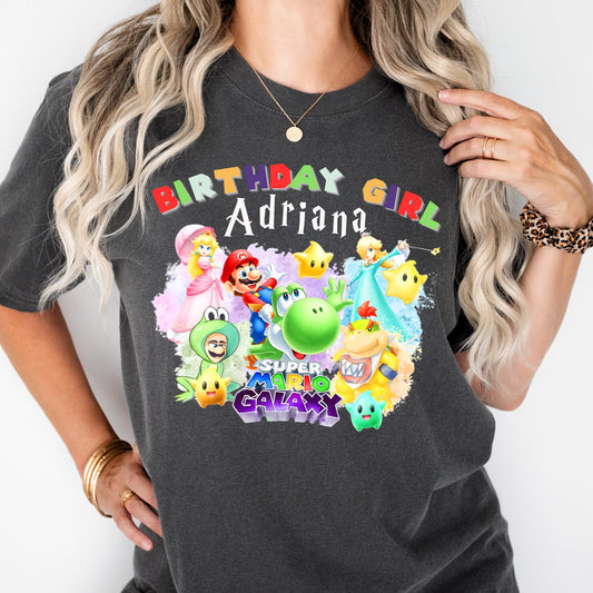 Custom Mario Shirt Comfort Colors® Super Mario Birthday Shirts Family Matching Tee