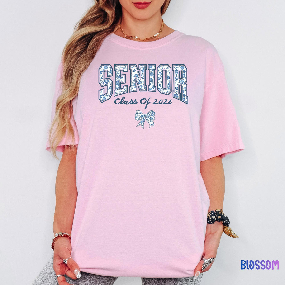 Class of 2026 Comfort Colors® Shirt, Coquette Bow Floral Senior Tee, Cute Graduation Gift, Aesthetic Back to School Outfit
