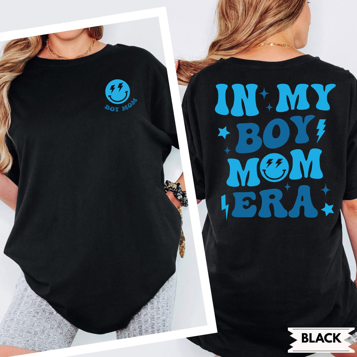 In My Boy Mom Era Comfort Colors® Shirt, Boy Mama Club Tee, New Mom Gift, Vintage Boy Mom Shirt, Double Sided Pocket Print Tee