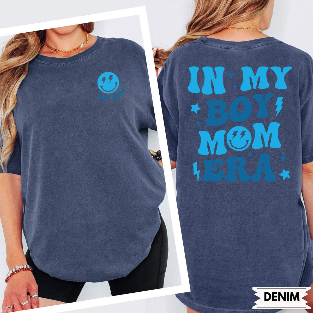 In My Boy Mom Era Comfort Colors® Shirt, Boy Mama Club Tee, New Mom Gift, Vintage Boy Mom Shirt, Double Sided Pocket Print Tee
