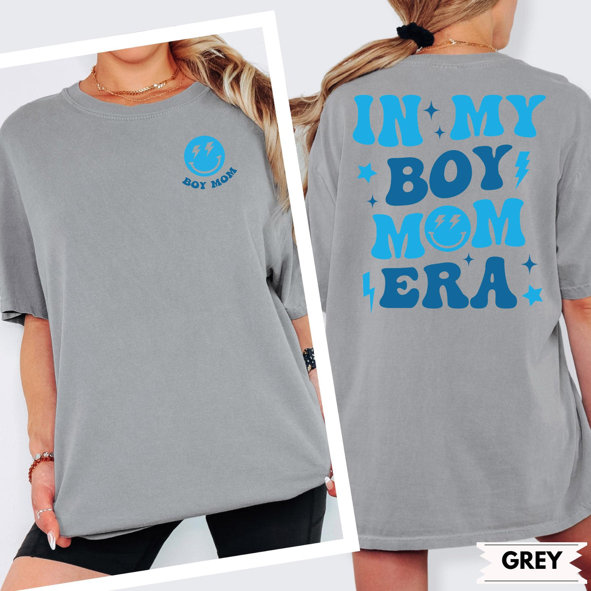 In My Boy Mom Era Comfort Colors® Shirt, Boy Mama Club Tee, New Mom Gift, Vintage Boy Mom Shirt, Double Sided Pocket Print Tee