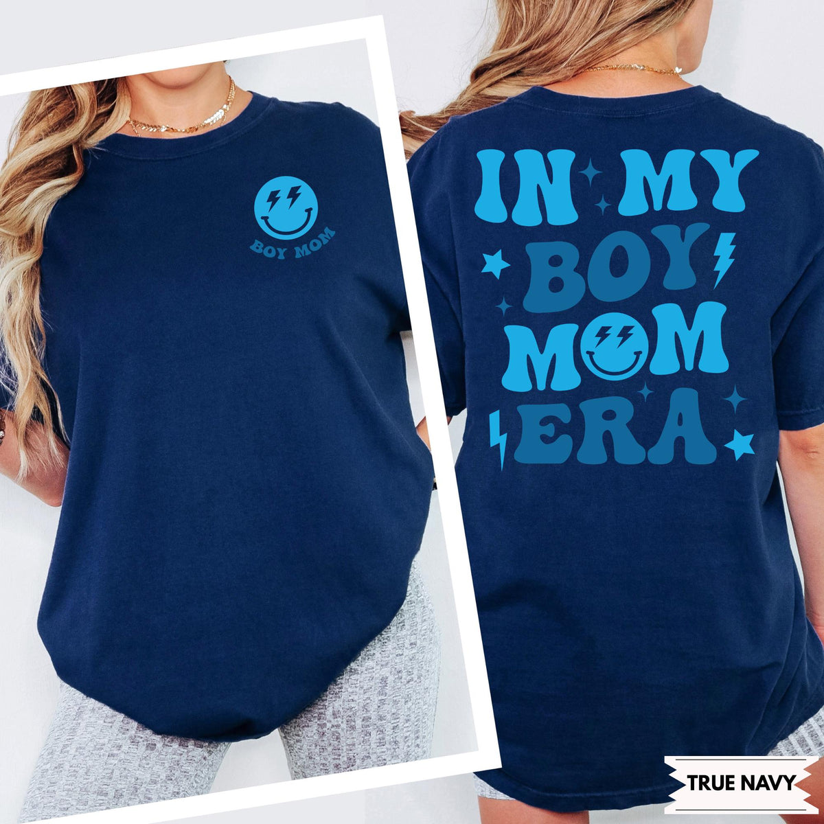 In My Boy Mom Era Comfort Colors® Shirt, Boy Mama Club Tee, New Mom Gift, Vintage Boy Mom Shirt, Double Sided Pocket Print Tee
