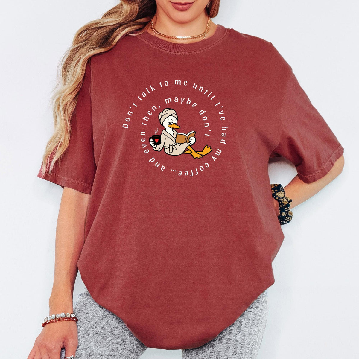 Goose Mom Shirt, Funny Mama Coffee Shirt, Don't Talk To Me Until I've Had My Coffee Tee, Book Lovers Mom Tshirt