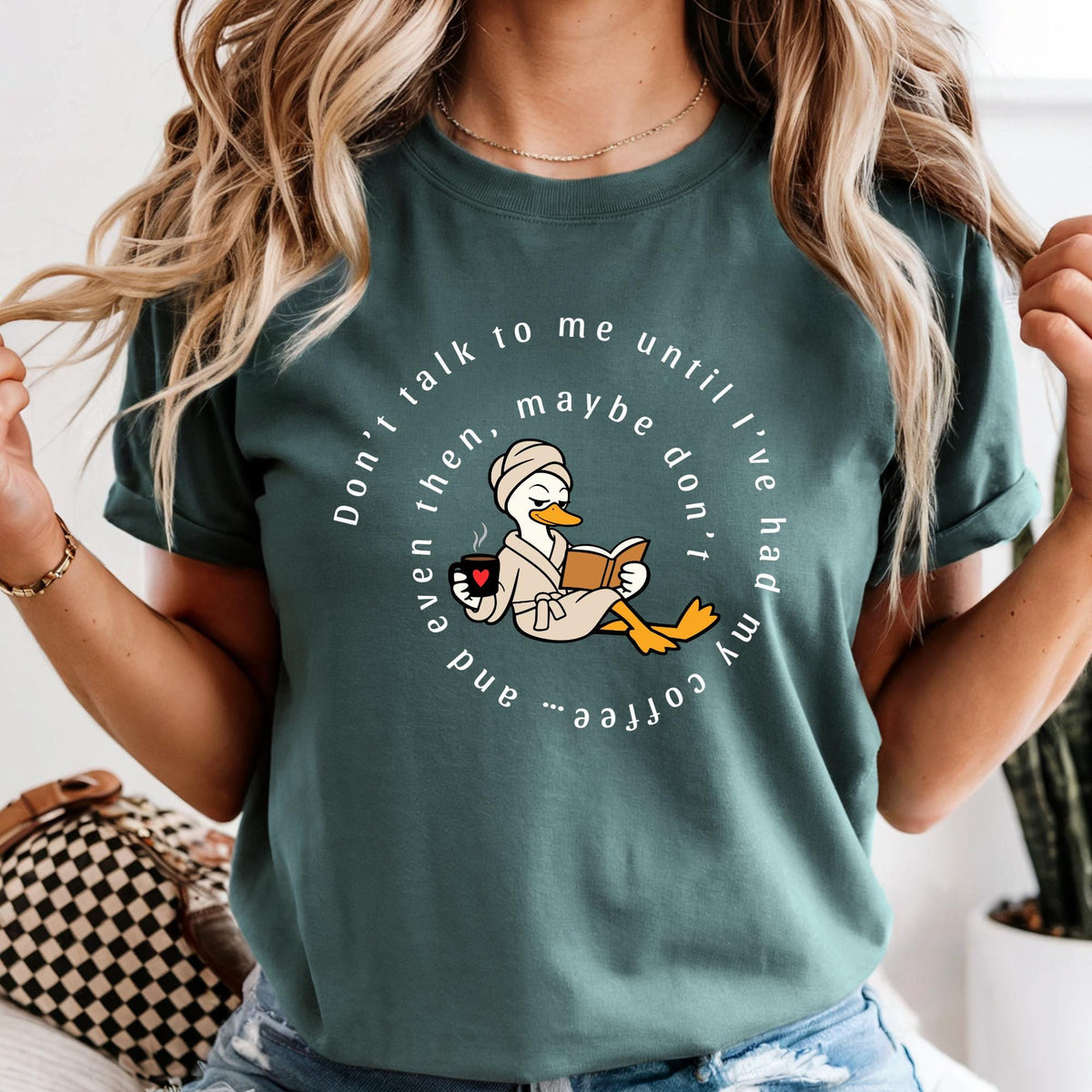 Goose Mom Shirt, Funny Mama Coffee Shirt, Don't Talk To Me Until I've Had My Coffee Tee, Book Lovers Mom Tshirt
