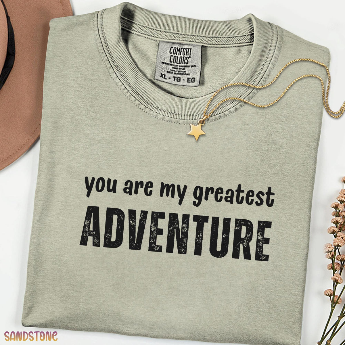 You Are My Greatest Adventure Shirt, Romantic Typography Quote Tee, Comfort Colors Love Gift T-Shirt, Adventure Theme Matching Family Top