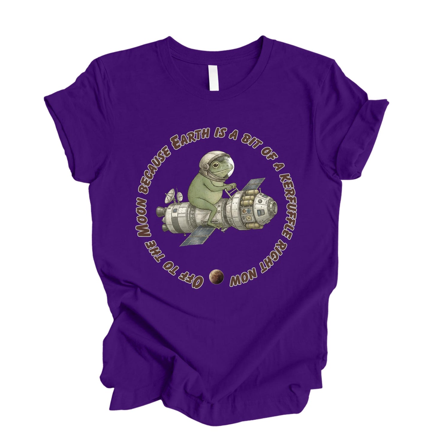 Funny Frog Off to The Moon Shirt, Retro Space Frog Tee, Weirdcore Meme T-Shirt, Artemis II Inspired Spaceship Frog Shirt
