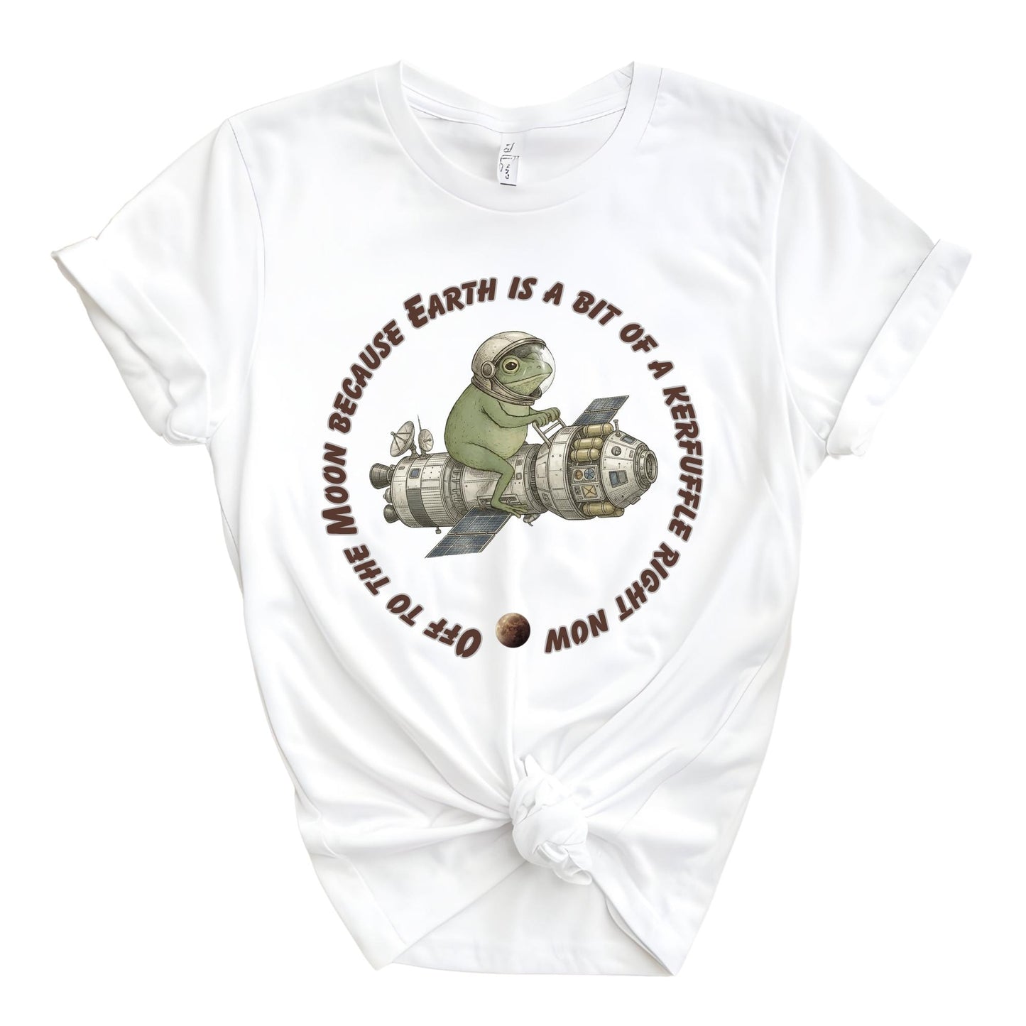 Funny Frog Off to The Moon Shirt, Retro Space Frog Tee, Weirdcore Meme T-Shirt, Artemis II Inspired Spaceship Frog Shirt