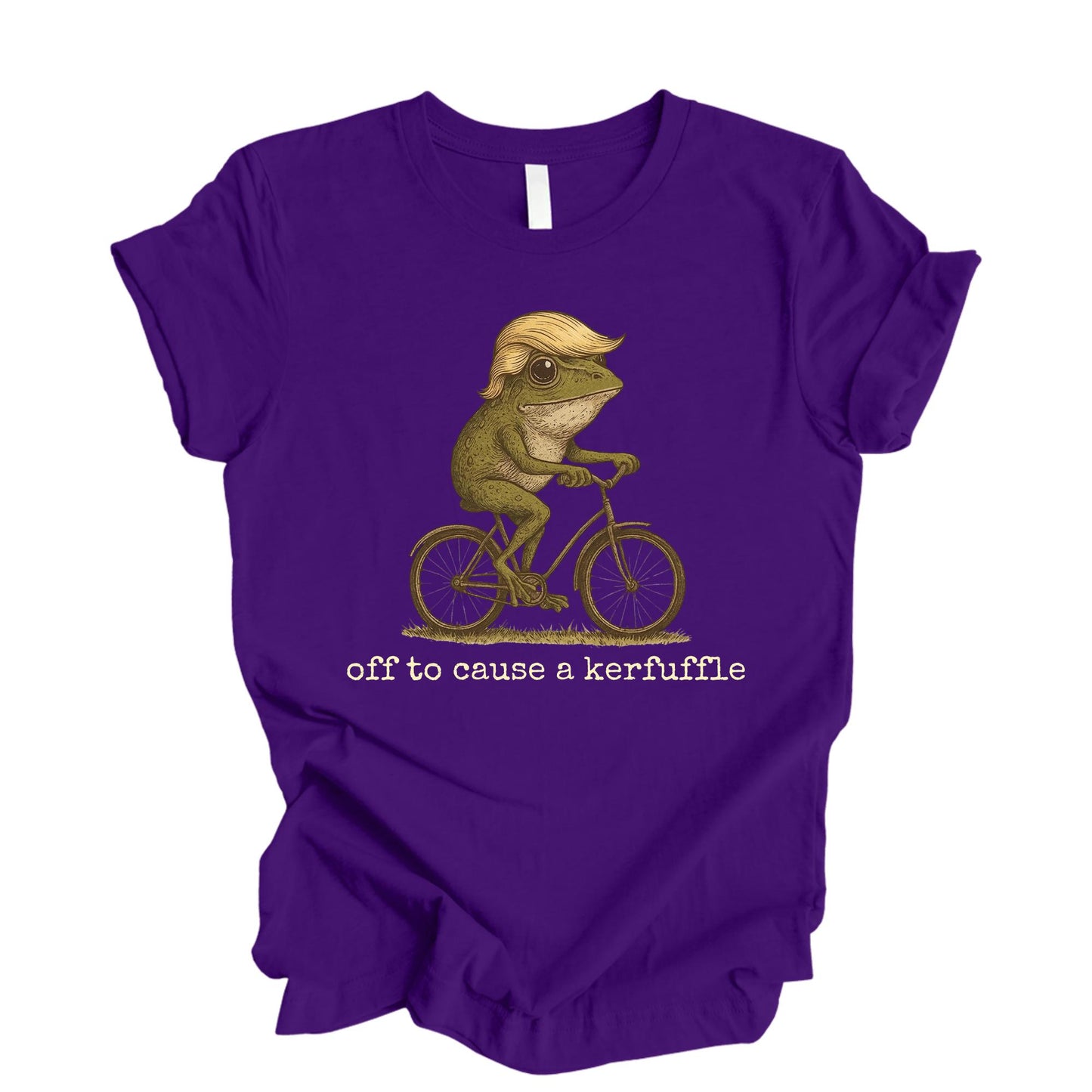 Off to Cause a Kerfuffle Frog T-Shirt, Funny Frog Meme Shirt Anti Trump Protest Activist Gift