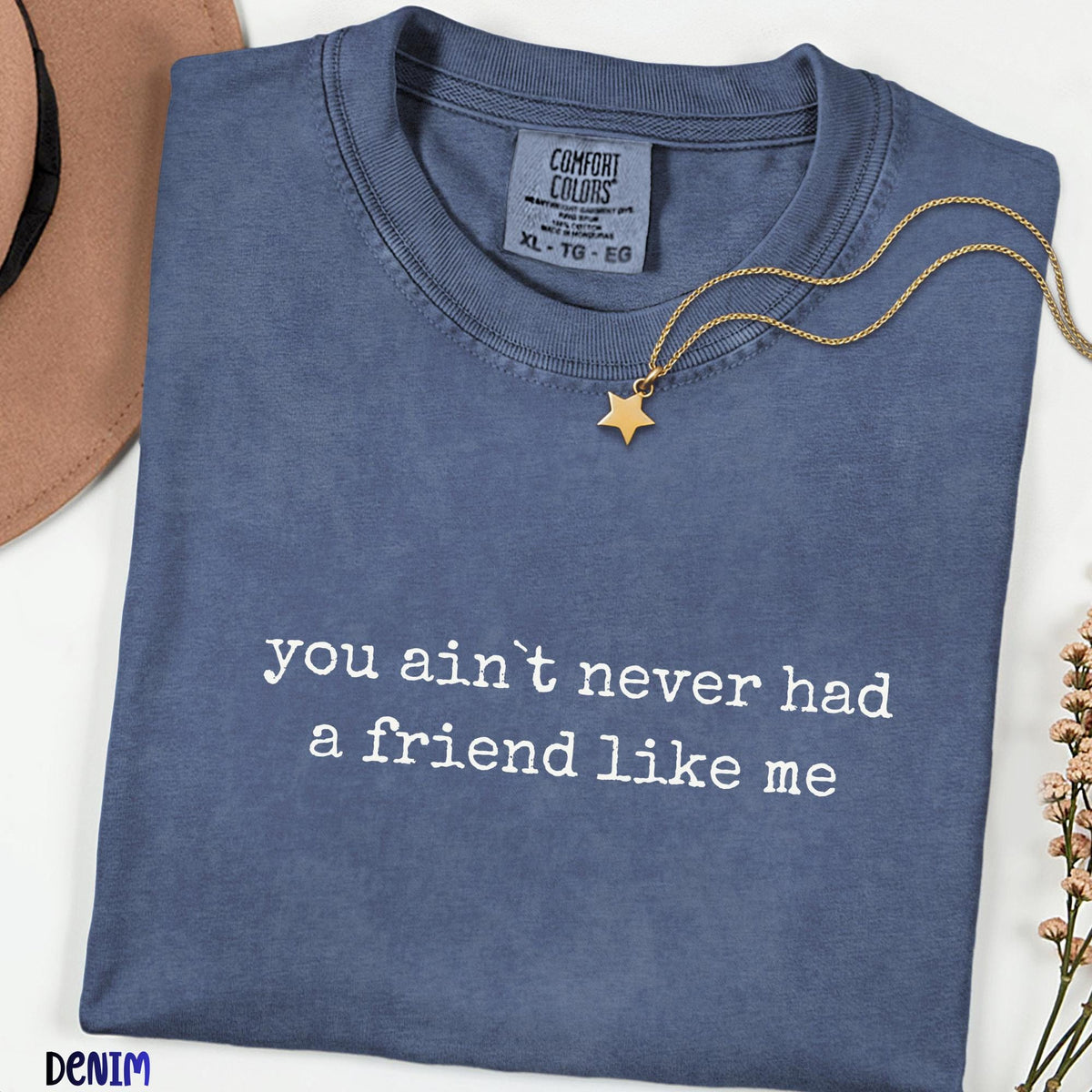 You Ain’t Never Had a Friend Like Me Comfort Colors® Shirt, Funny Quote Tee, Retro Minimalist Graphic Shirt, Gift for Friend