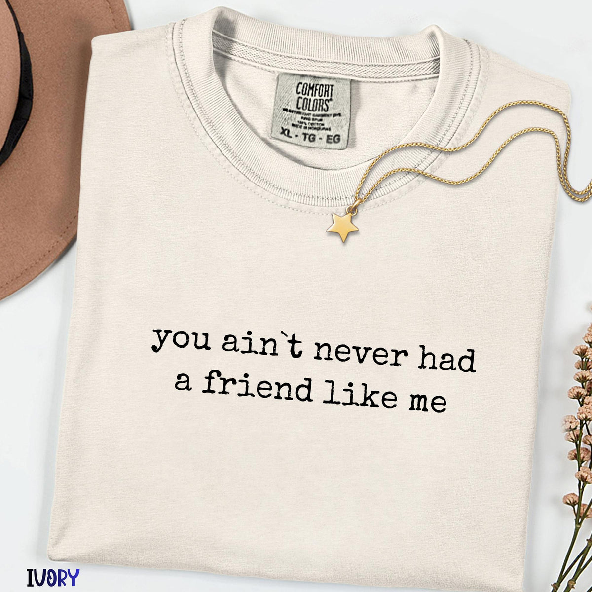 You Ain’t Never Had a Friend Like Me Comfort Colors® Shirt, Funny Quote Tee, Retro Minimalist Graphic Shirt, Gift for Friend