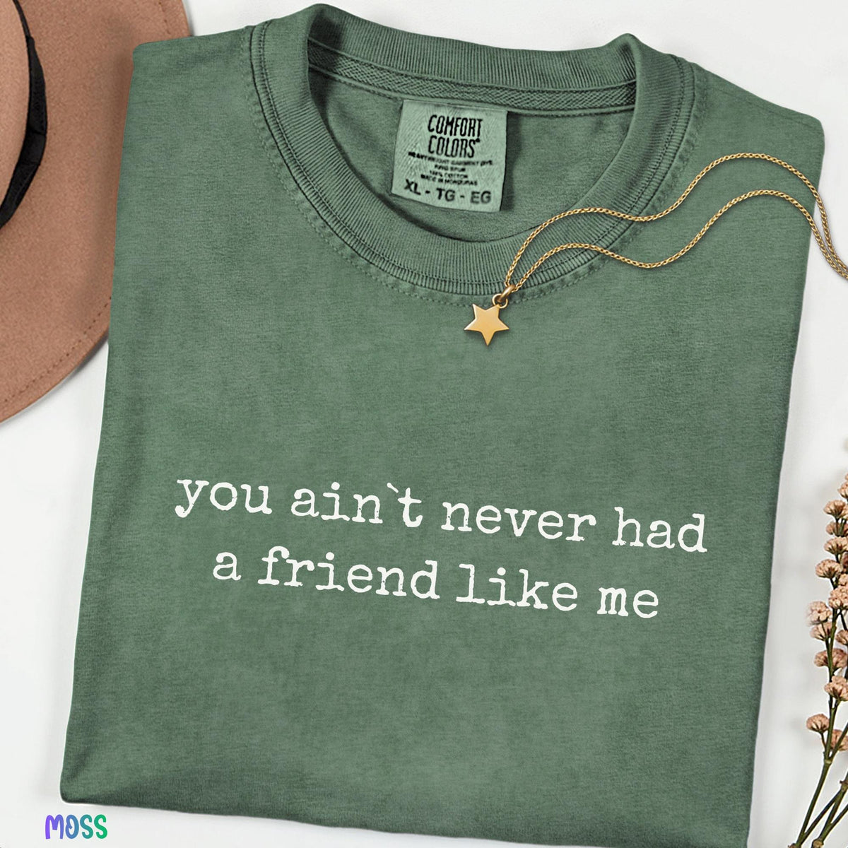 You Ain’t Never Had a Friend Like Me Comfort Colors® Shirt, Funny Quote Tee, Retro Minimalist Graphic Shirt, Gift for Friend