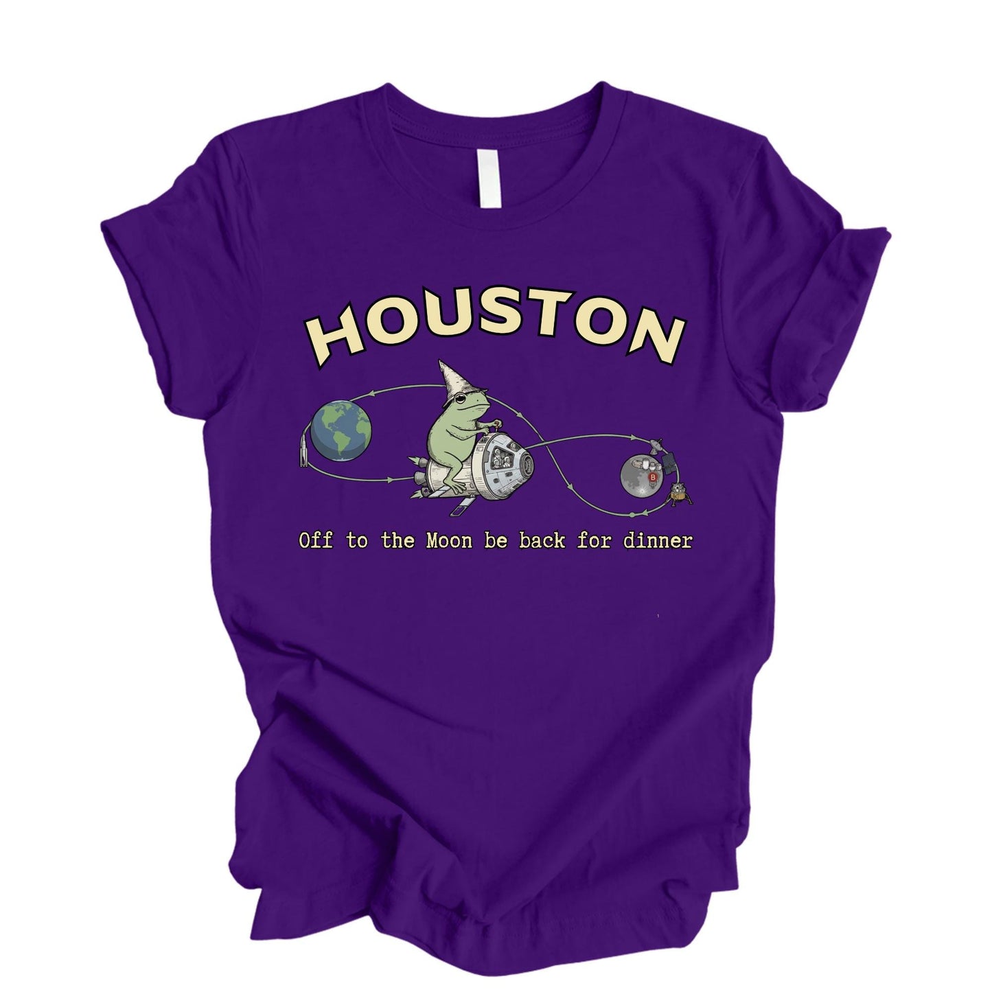 Funny Artemis 2 Mission Shirt, Houston off to the Moon be back for the Dinner Shirts For Space Lovers