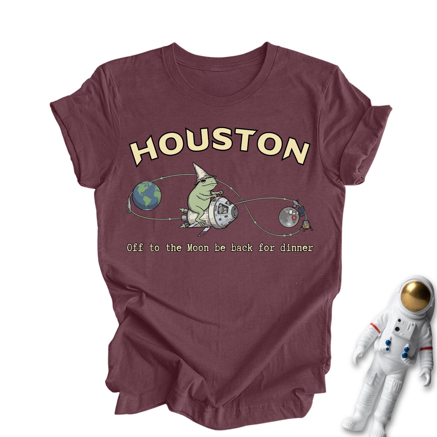 Funny Artemis 2 Mission Shirt, Houston off to the Moon be back for the Dinner Shirts For Space Lovers