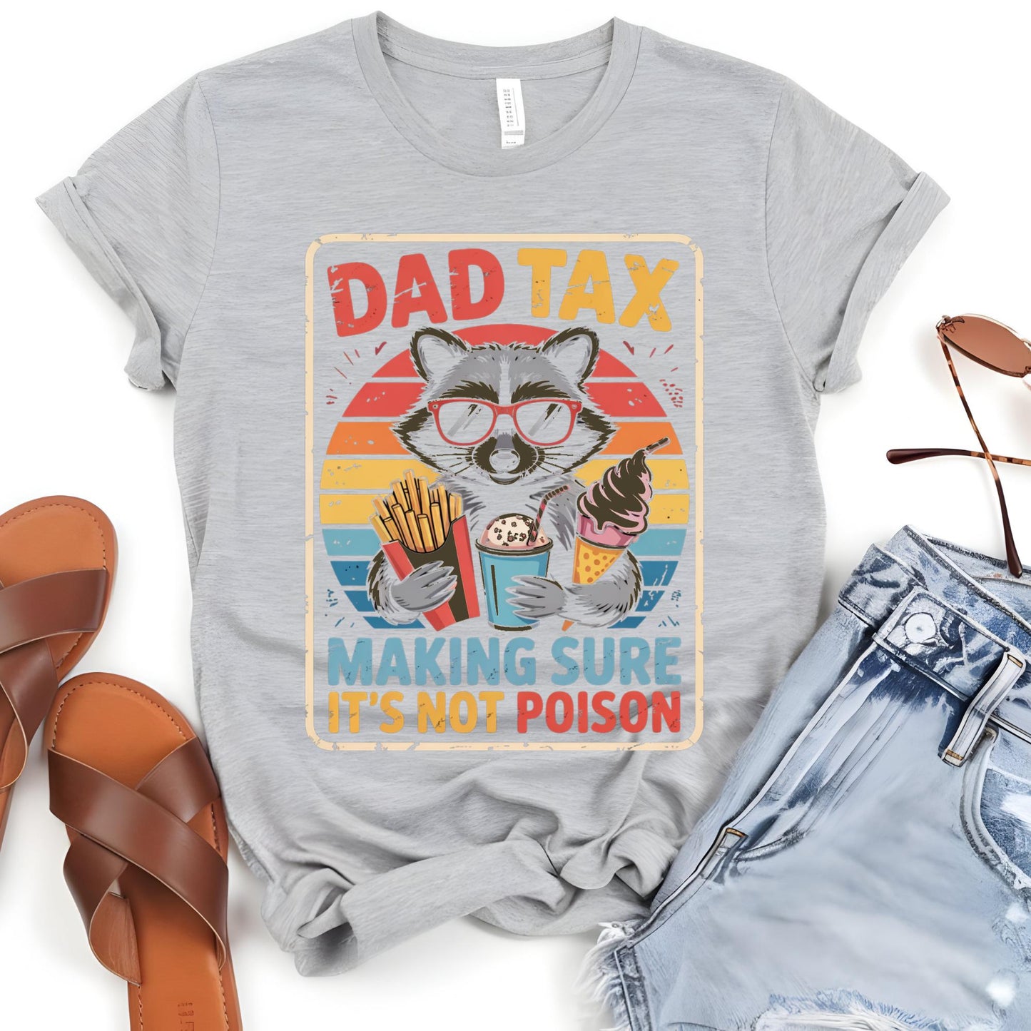 Funny Dad Tax Shirt for Dad, Comfort Colors® Making Sure It's Not Poison Gift for Him, Funny Raccoon Dad Tax Dad