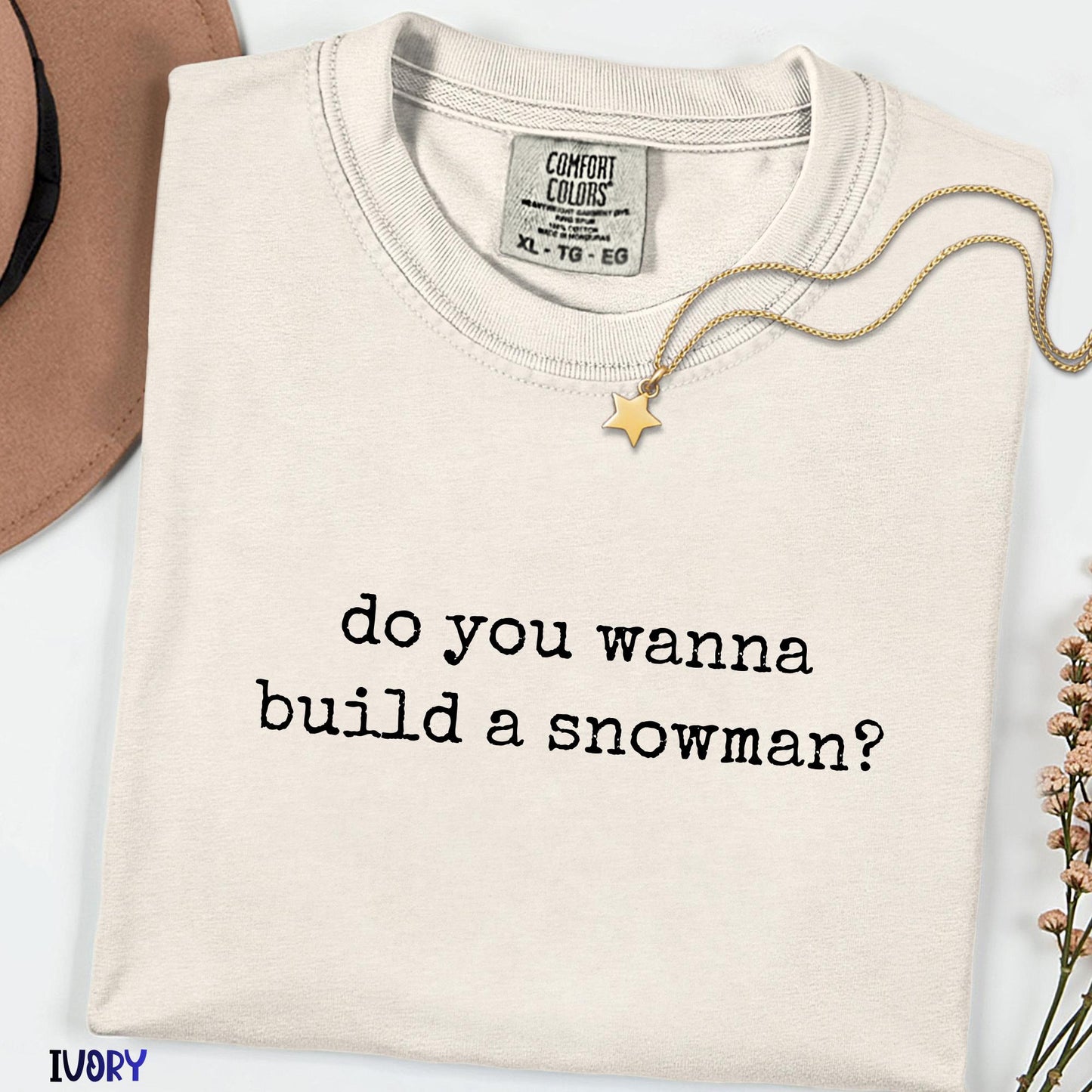 Do You Wanna Build A Snowman Shirt, Comfort Colors®  Winter Tee, Cozy Minimal Shirt, Holiday Gift Idea