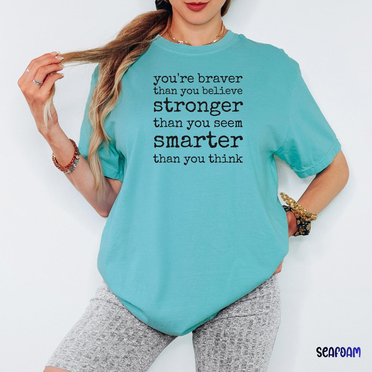 You're Braver Than You Believe, Inspirational Quote Tee, Comfort Colors Graphic, Motivational Minimalist Design, Positive Affirmation Gift