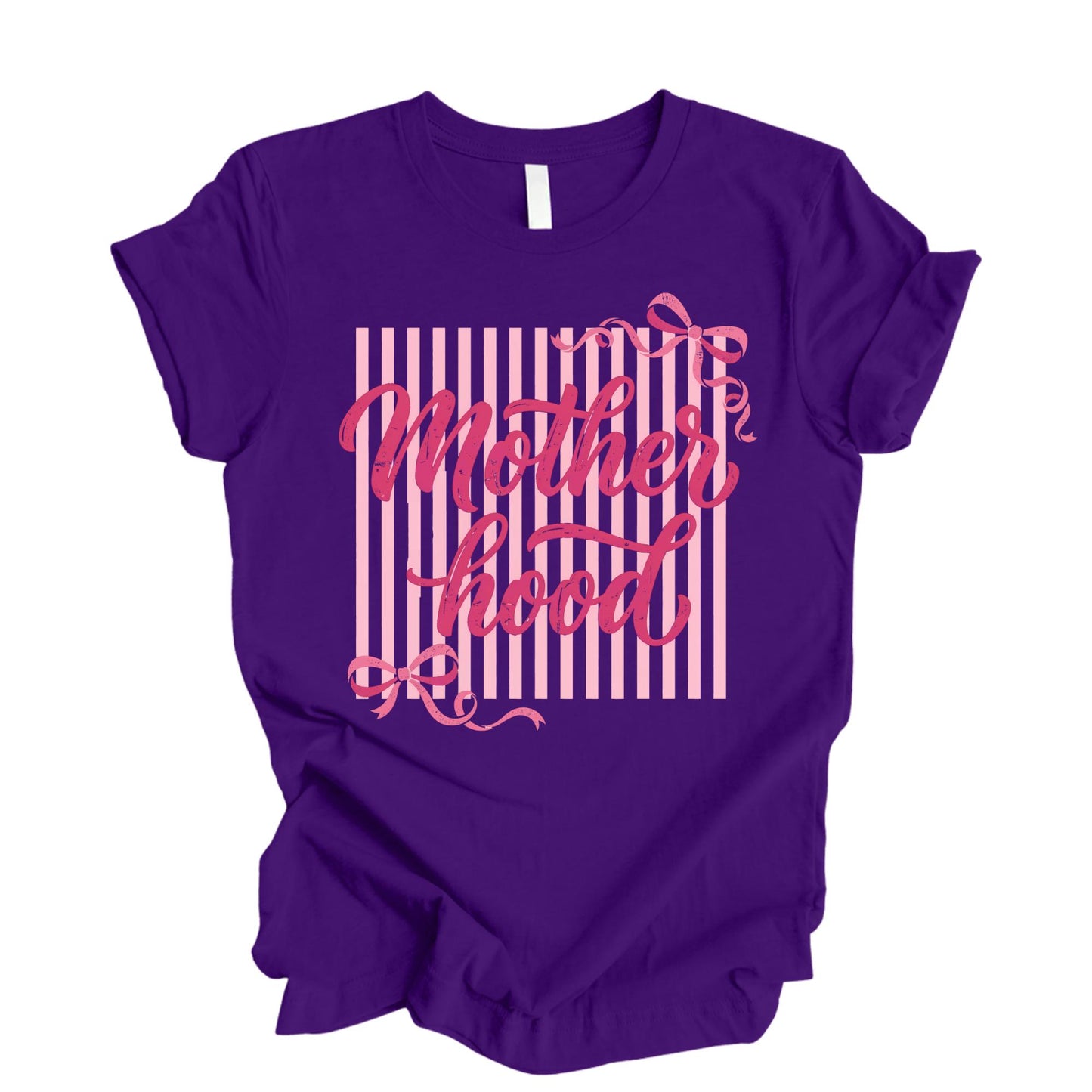Striped Motherhood Shirt Coquette Bow Mama Tee Mothers Day Gift