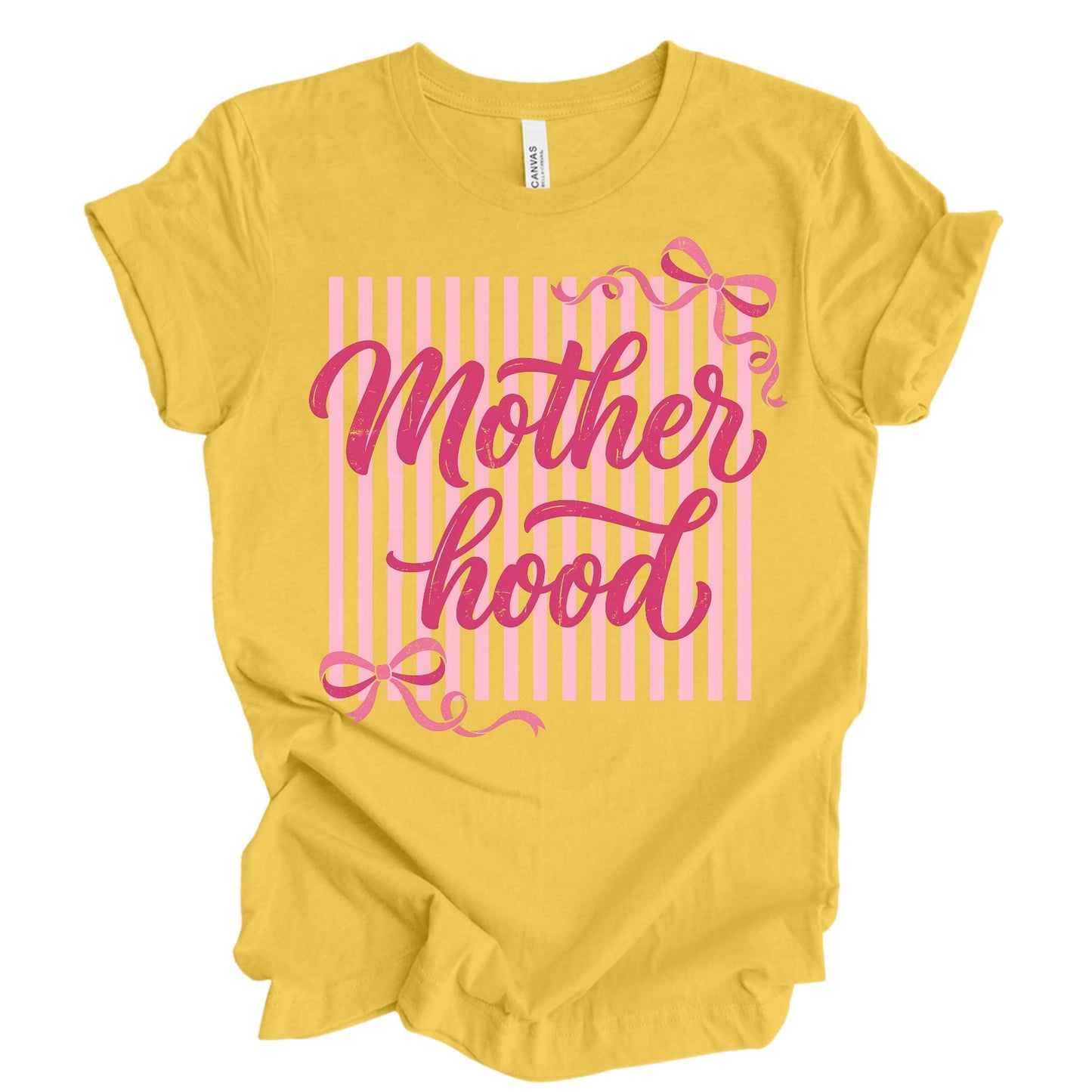 Striped Motherhood Shirt Coquette Bow Mama Tee Mothers Day Gift