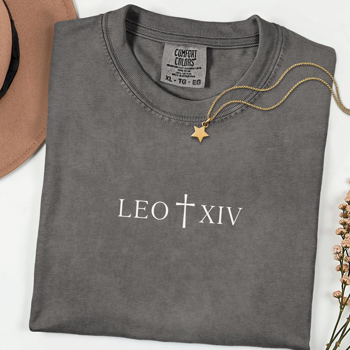 Leo XIV Minimalist T-Shirt, New Pope Catholic Gift, Comfort Colors Religious Shirt, Vatican Inspired Faith Tee, Pontiff Style Unisex Top