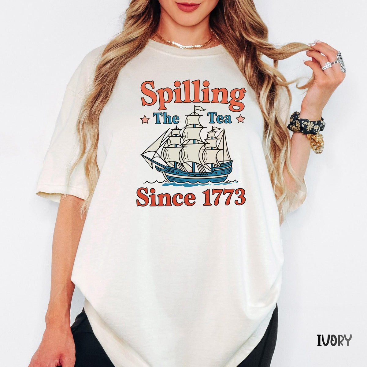 Spilling The Tea Since 1773 Comfort Colors Shirt, Funny Patriotic 4th of July Tee, USA Celebration Comfort Colors Graphic T-Shirt,