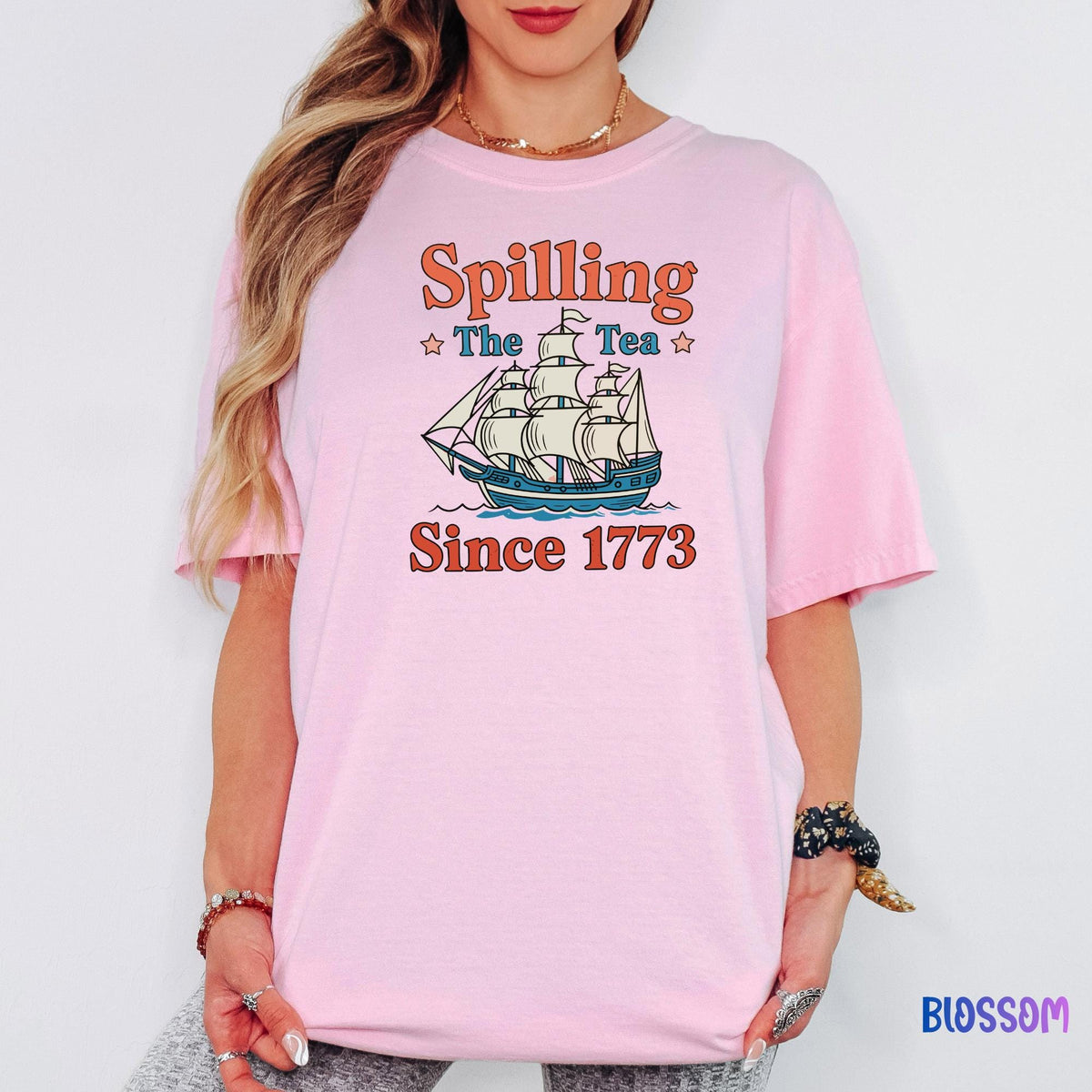 Spilling The Tea Since 1773 Comfort Colors Shirt, Funny Patriotic 4th of July Tee, USA Celebration Comfort Colors Graphic T-Shirt,