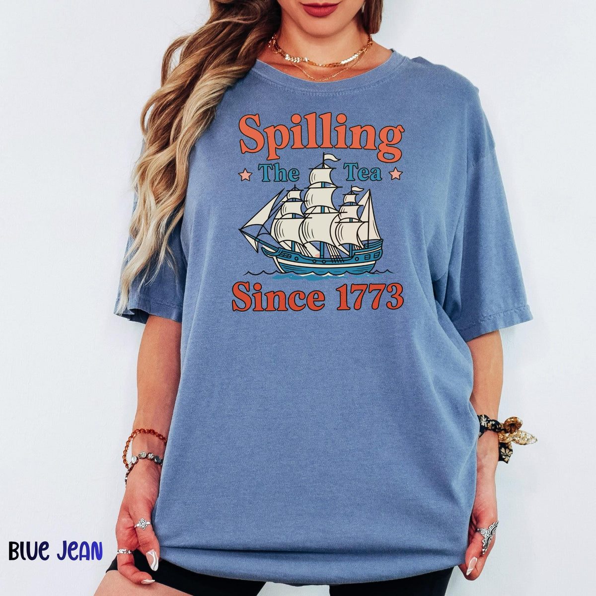 Spilling The Tea Since 1773 Comfort Colors Shirt, Funny Patriotic 4th of July Tee, USA Celebration Comfort Colors Graphic T-Shirt,