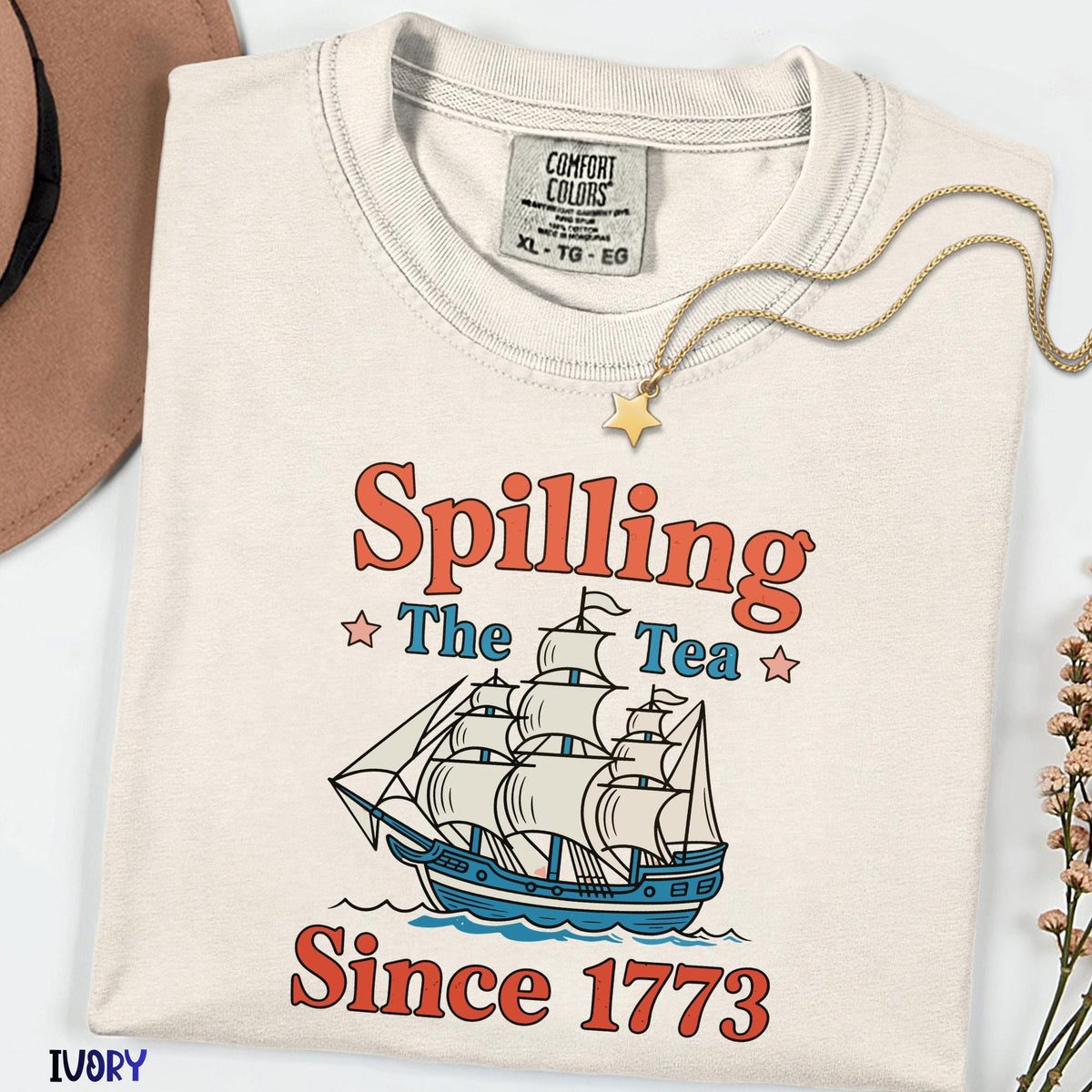 Spilling The Tea Since 1773 Comfort Colors Shirt, Funny Patriotic 4th of July Tee, USA Celebration Comfort Colors Graphic T-Shirt,