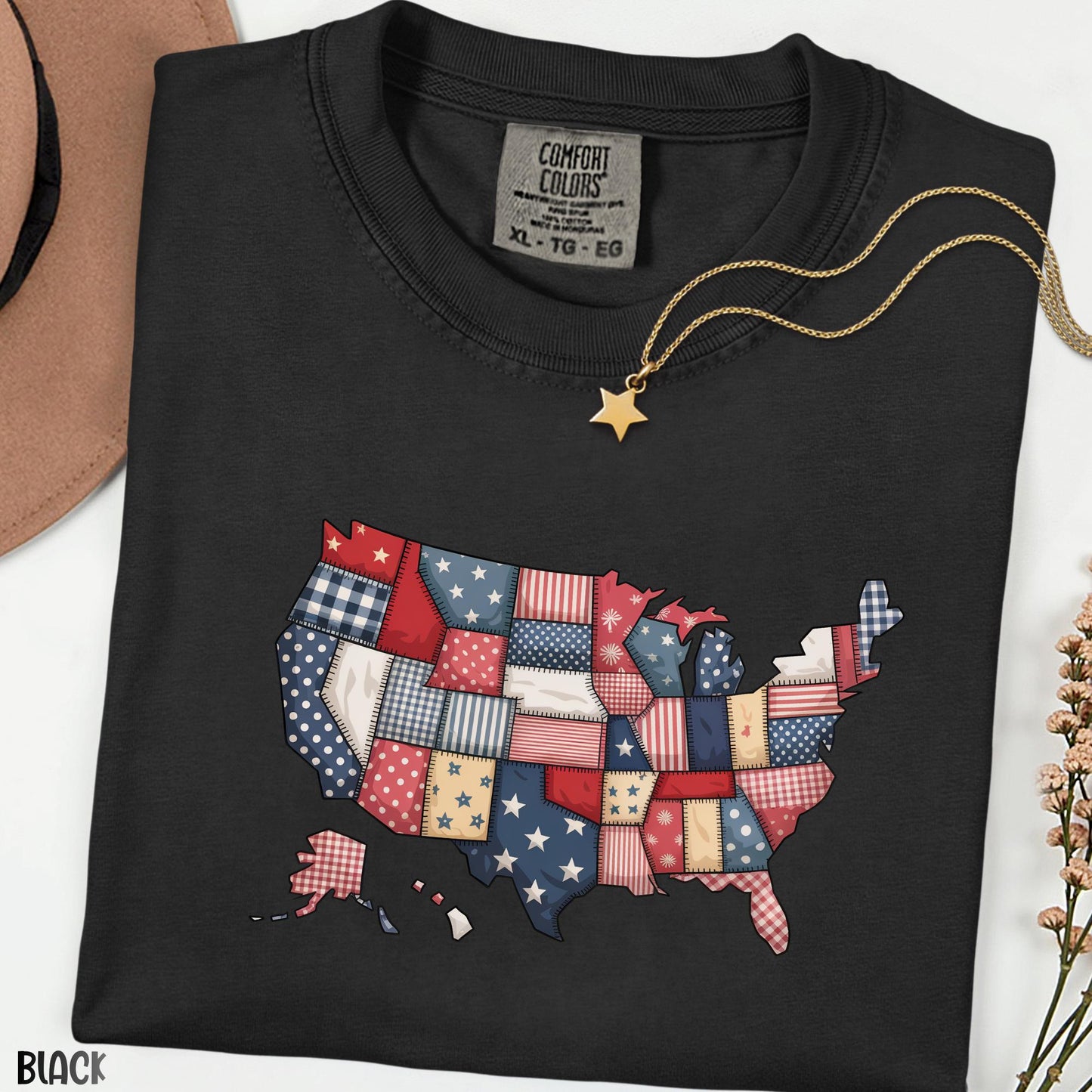 Retro USA 250 Map Shirt, Comfort Colors Patriotic Tee, 4th of July Independence Day Shirt, America 250th Anniversary Flag Graphic Top