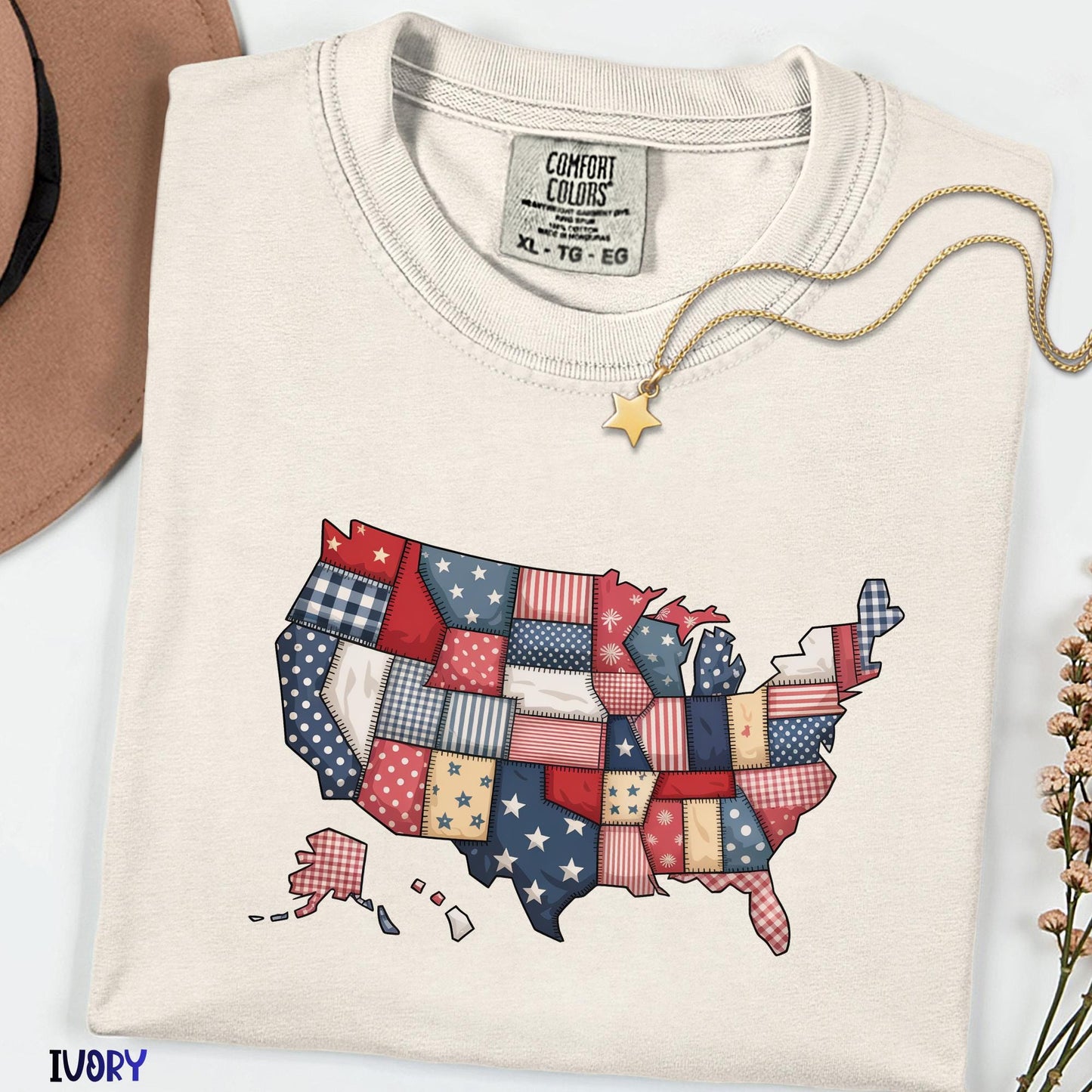 Retro USA 250 Map Shirt, Comfort Colors Patriotic Tee, 4th of July Independence Day Shirt, America 250th Anniversary Flag Graphic Top
