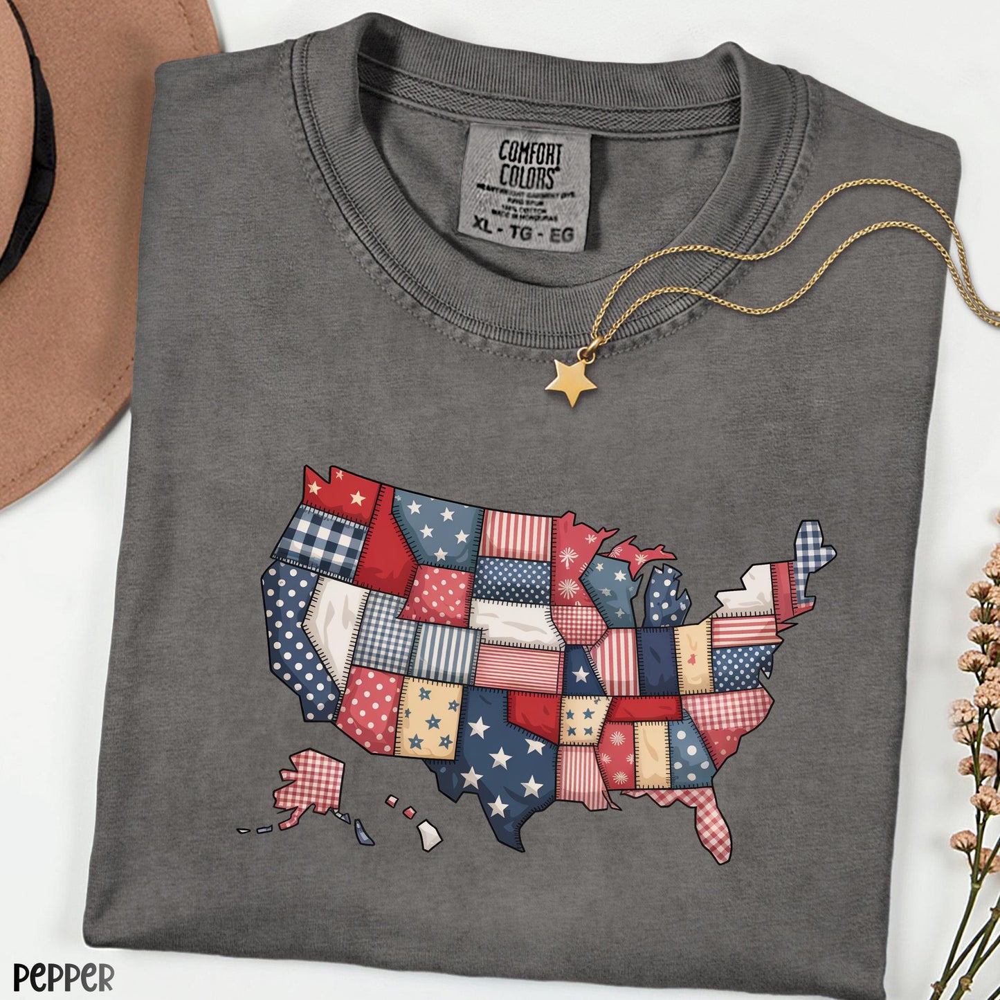 Retro USA 250 Map Shirt, Comfort Colors Patriotic Tee, 4th of July Independence Day Shirt, America 250th Anniversary Flag Graphic Top