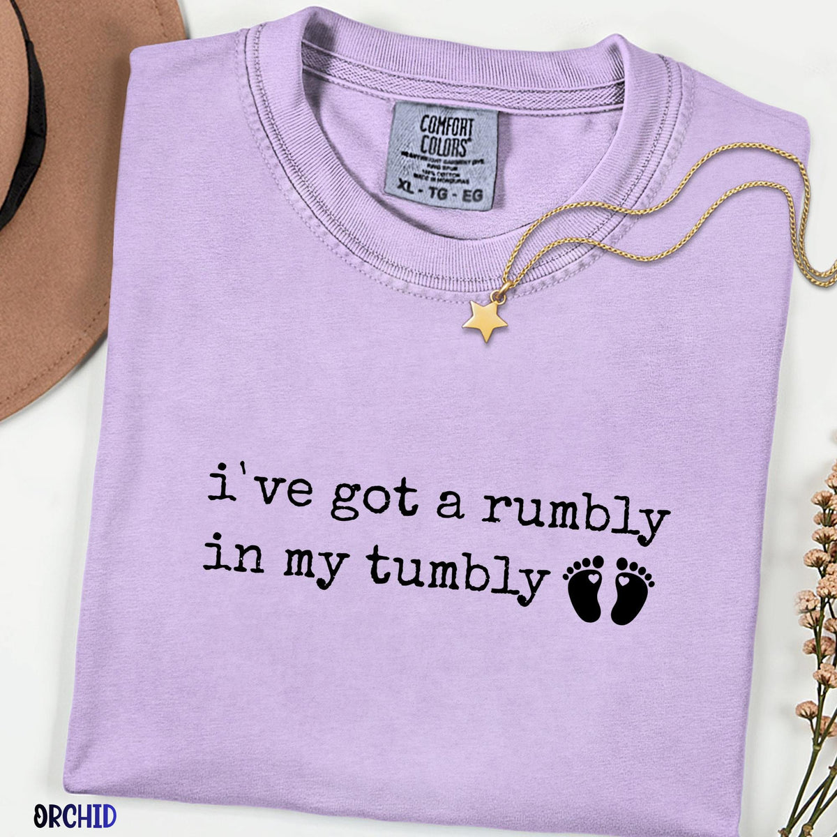 Rumbly In My Comfort Colors® Shirt, Cute Pregnancy Announcement Tee, Mommy To Be Shirt, Funny Expecting Mom Gift, Minimalist Quote Tshirt
