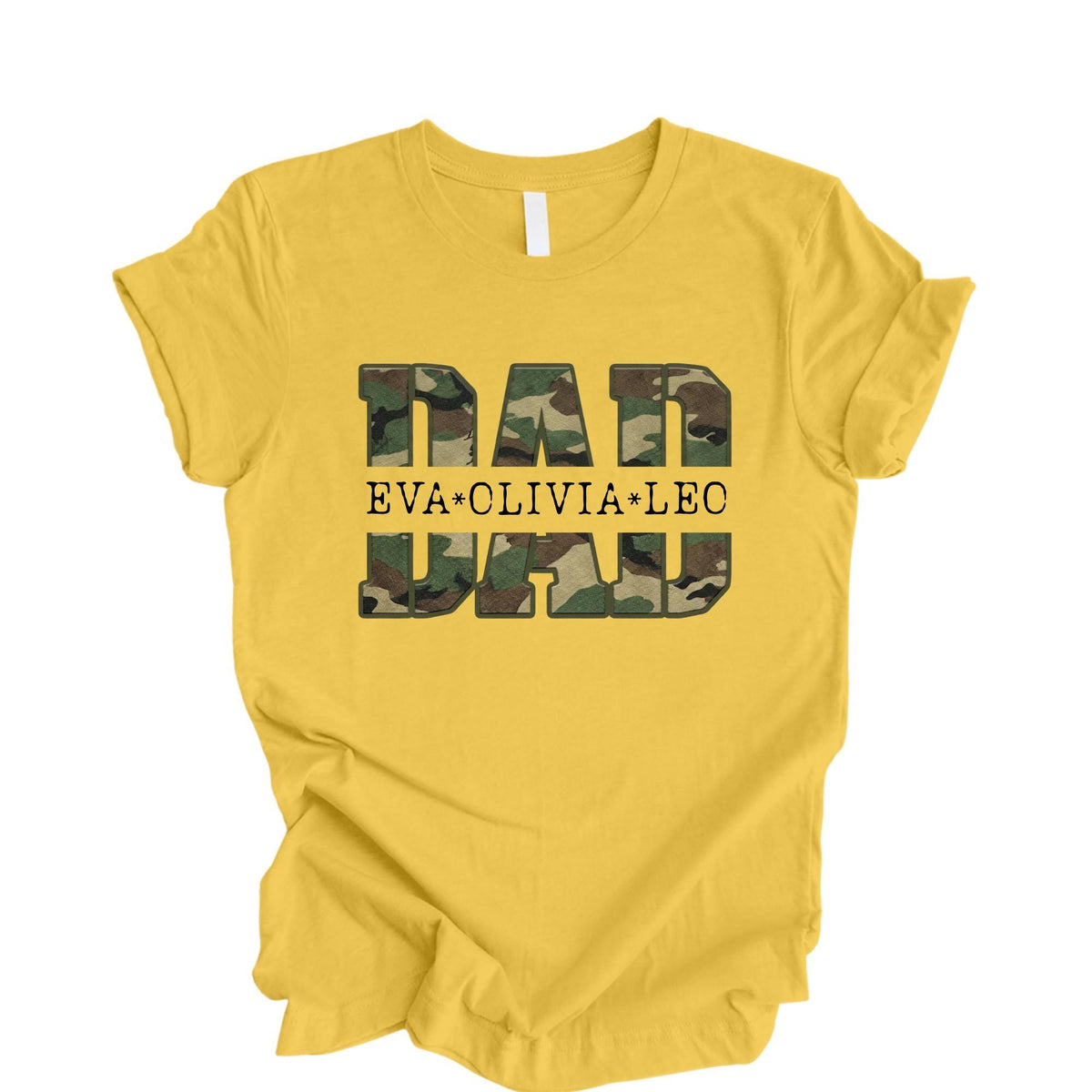 Custom Camo Dad Shirt Fathers Day Gift Funny Dad Grandpa with Kids Name T-Shirt