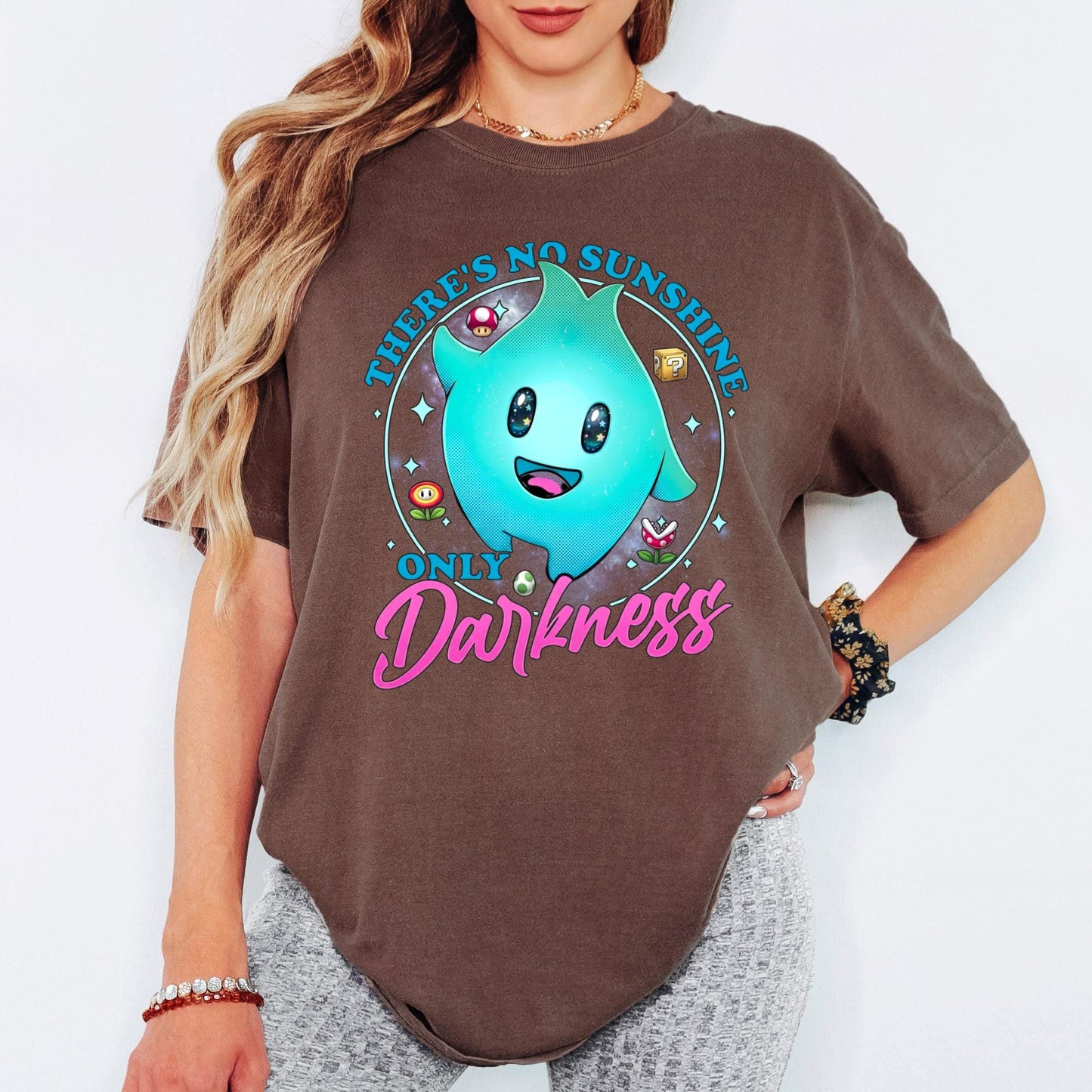 There's No Sunshine Only Darkness Shirt, Super Mario Lumalee Comfort Colors Shirt, Luna Mario Star Shirt