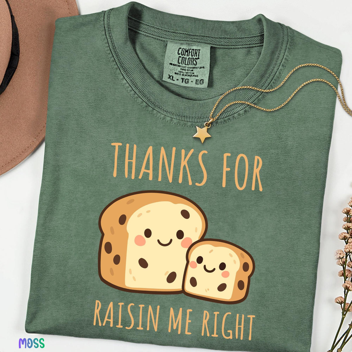 Thanks For Raisin Me Right Comfort Colors® T-Shirt, Funny Mom Pun Shirt, Mother's Day Gift Tee, Raisin Bread Pun, Casual Mom Shirt