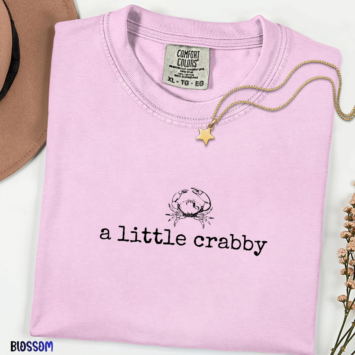 A Little Crabby Comfort Colors Shirt, Funny Coastal Beach Tee, Minimalist Ocean Graphic, Summer Vacation Outfit, Crab Lover Gift