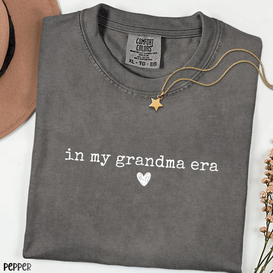 In My Grandma Era Comfort Colors Shirt, Custom New Grandma Gift, Pregnancy Reveal Tee, Future Nana Mimi Abuela Tshirt, Baby Announcement Top