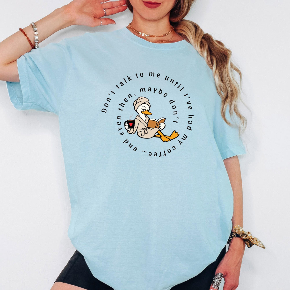 Goose Mom Shirt, Funny Mama Coffee Shirt, Don't Talk To Me Until I've Had My Coffee Tee, Book Lovers Mom Tshirt