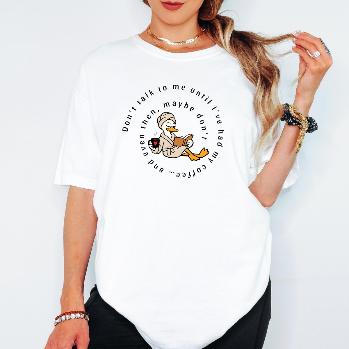 Goose Mom Shirt, Funny Mama Coffee Shirt, Don't Talk To Me Until I've Had My Coffee Tee, Book Lovers Mom Tshirt