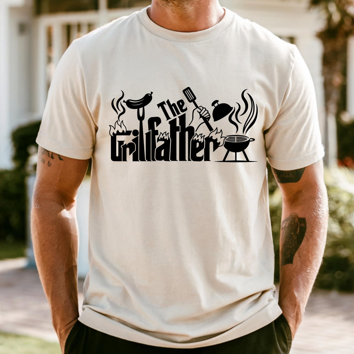 The Grillfather Shirt Fathers Day Gift, Backyard Dad Shirt, Barbeque Daddy Tee