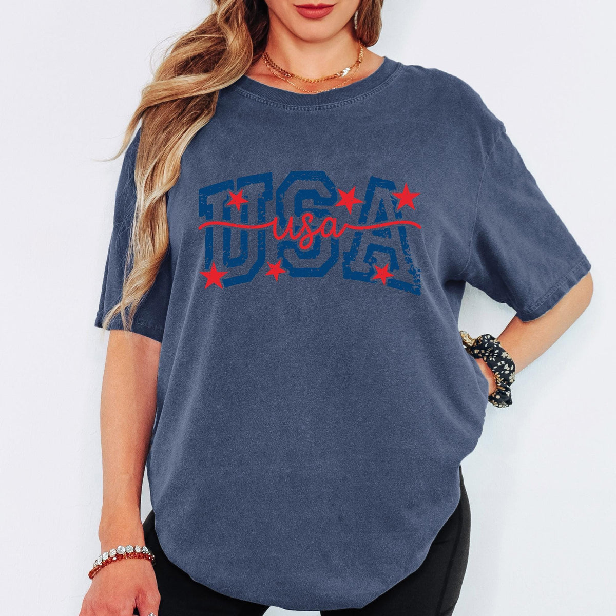 USA Shirt, Comfort Colors 90s Retro USA Shirts for Women Men Distressed Design Tee