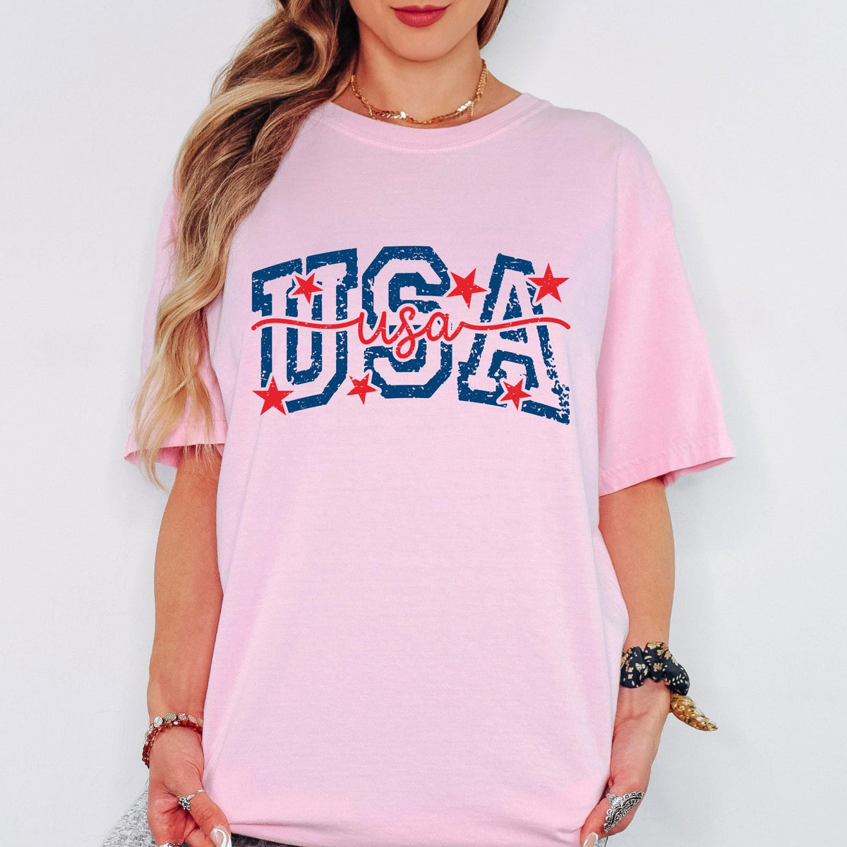 USA Shirt, Comfort Colors 90s Retro USA Shirts for Women Men Distressed Design Tee