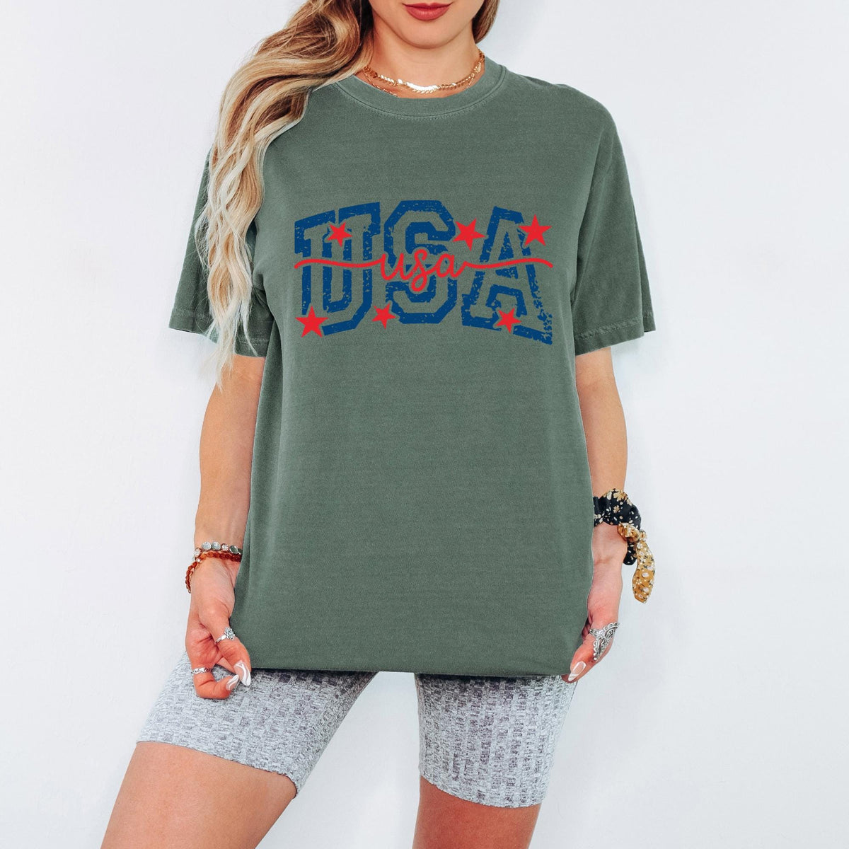 USA Shirt, Comfort Colors 90s Retro USA Shirts for Women Men Distressed Design Tee