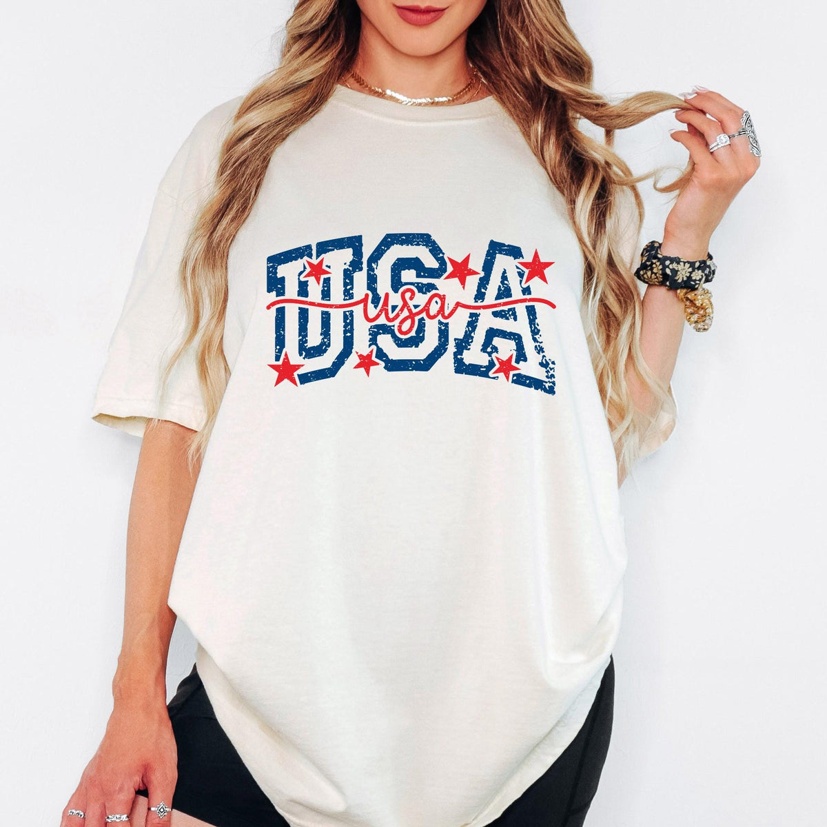 USA Shirt, Comfort Colors 90s Retro USA Shirts for Women Men Distressed Design Tee